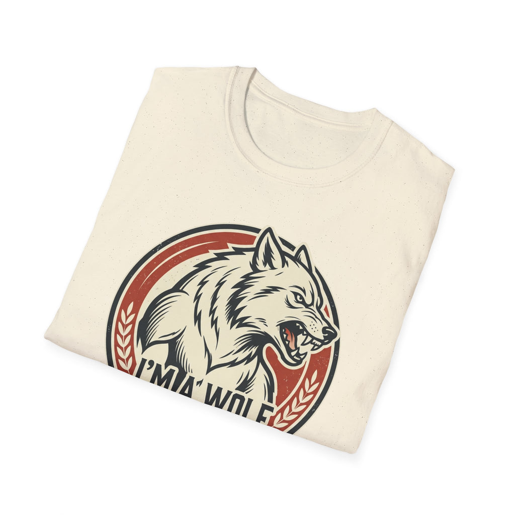 Wolf Graphic T-Shirt — Retro 'I'm a Wolf I Eat Dogs' Novelty Tee
