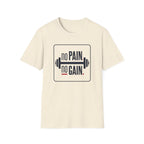 No Pain No Gain Barbell T-Shirt — Motivational Gym Fitness Tee