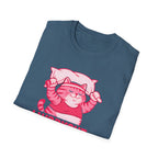 Napping Cat in Activewear T-Shirt