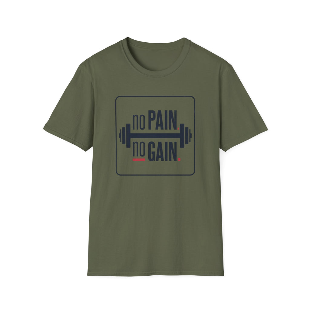 No Pain No Gain Barbell T-Shirt — Motivational Gym Fitness Tee