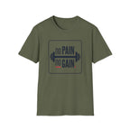 No Pain No Gain Barbell T-Shirt — Motivational Gym Fitness Tee