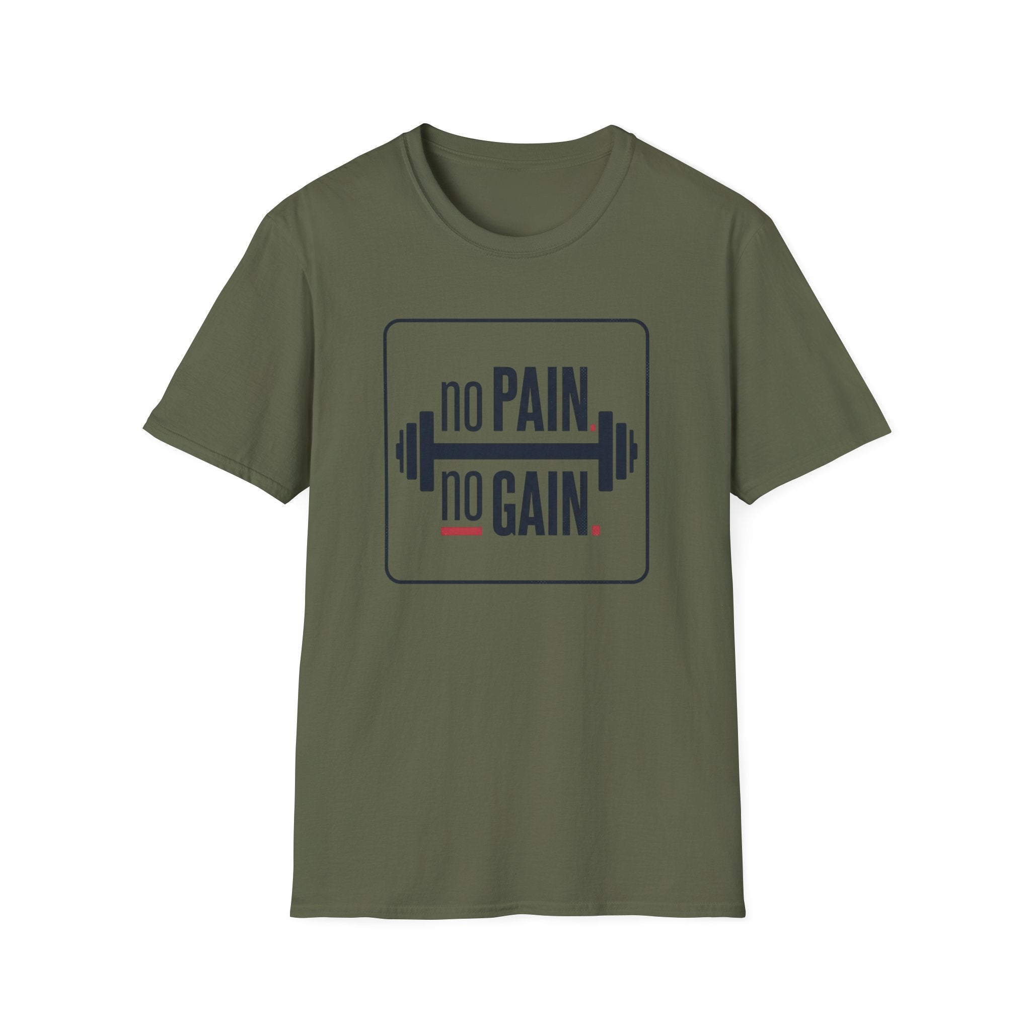 No Pain No Gain Barbell T-Shirt — Motivational Gym Fitness Tee