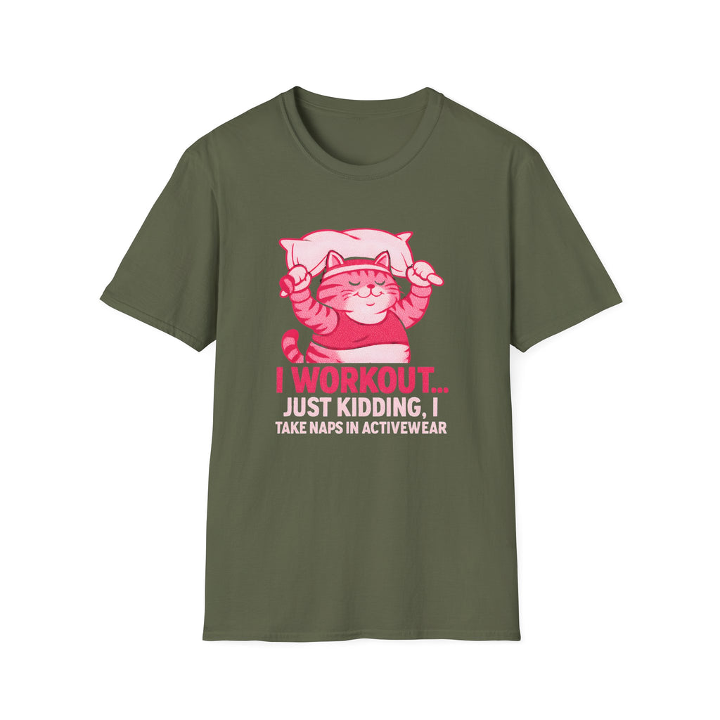 Napping Cat in Activewear T-Shirt