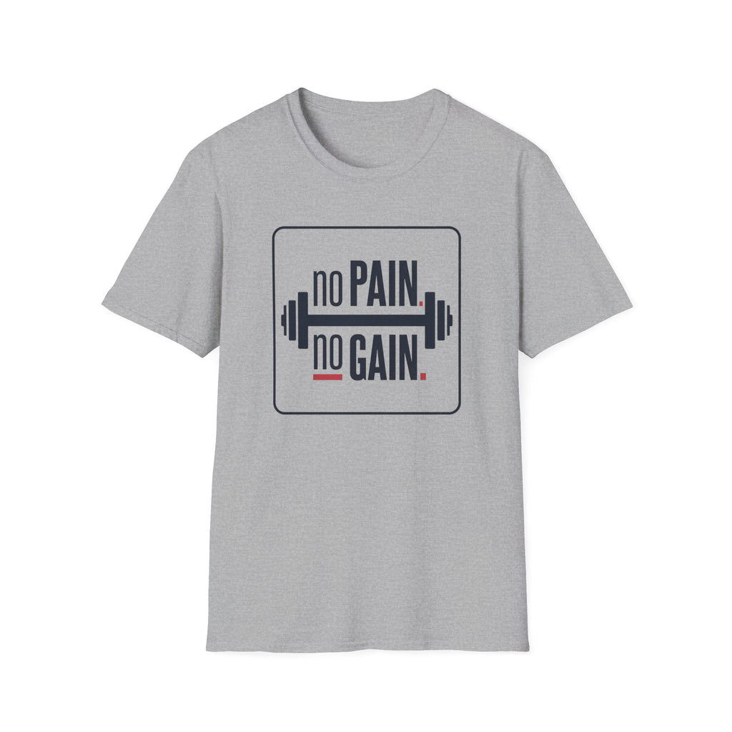 No Pain No Gain Barbell T-Shirt — Motivational Gym Fitness Tee