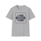 No Pain No Gain Barbell T-Shirt — Motivational Gym Fitness Tee