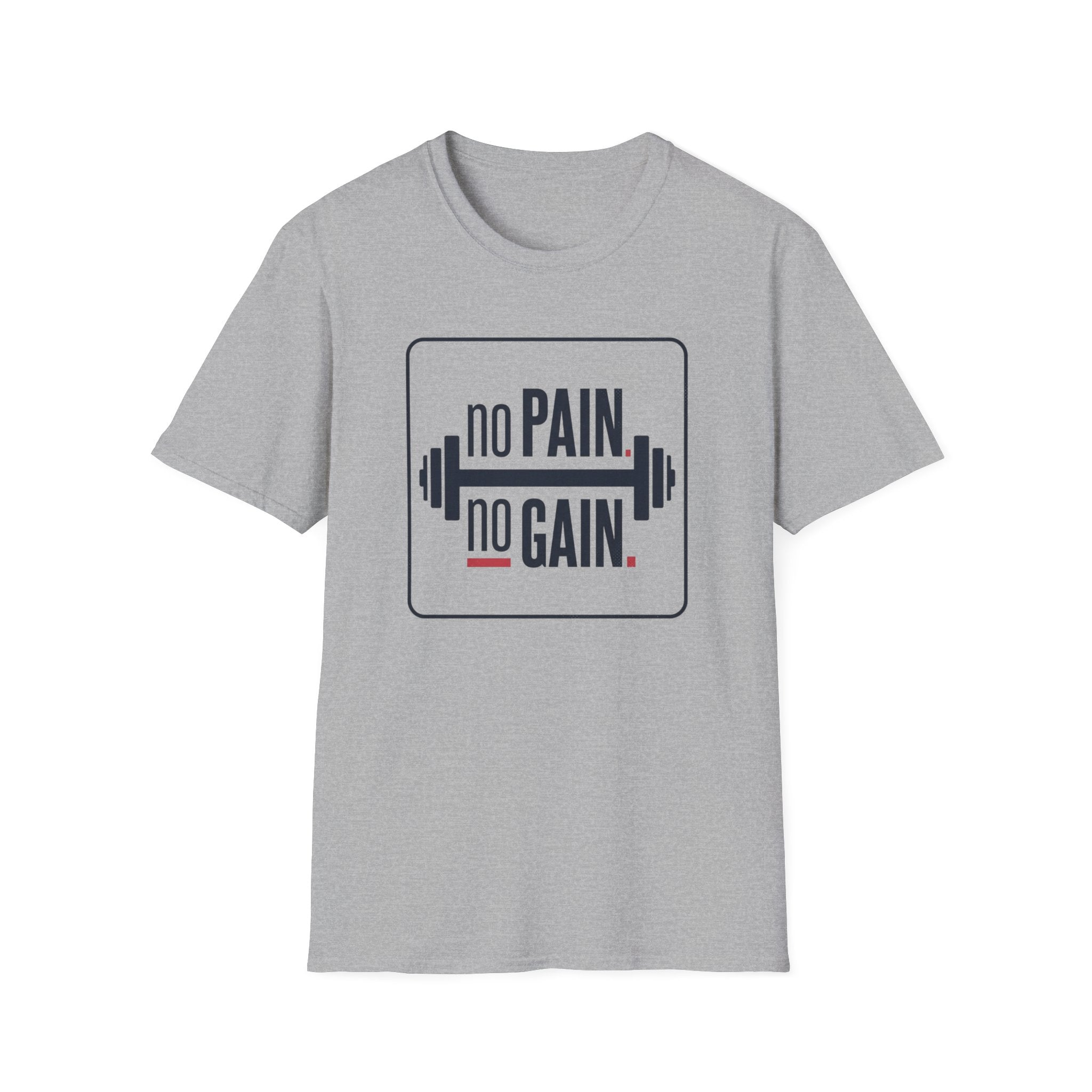 No Pain No Gain Barbell T-Shirt — Motivational Gym Fitness Tee