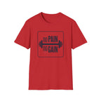 No Pain No Gain Barbell T-Shirt — Motivational Gym Fitness Tee