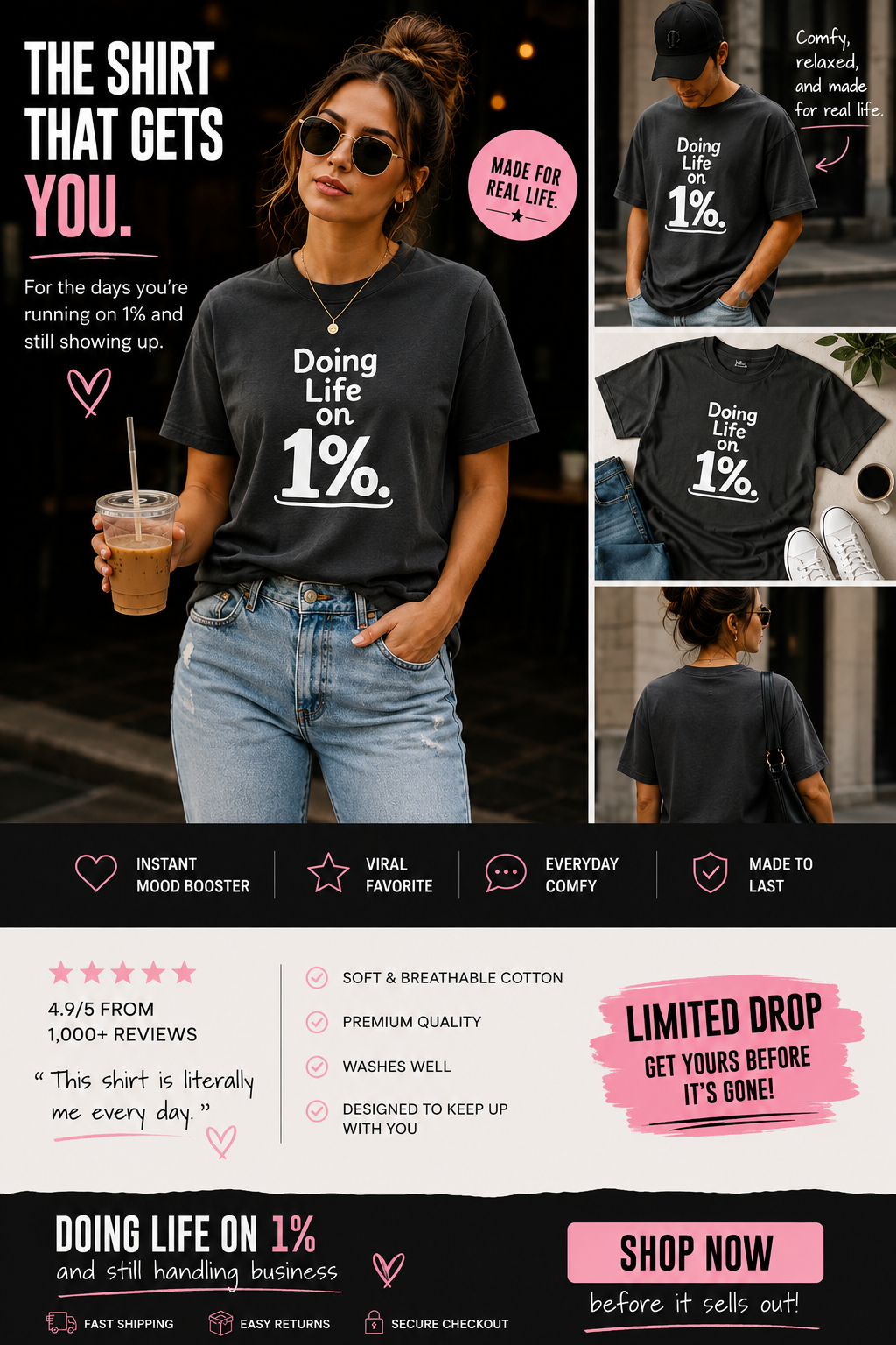 Doing Life on 1% T-Shirt