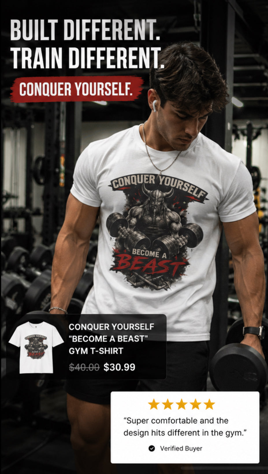 Conquer Yourself "Become a Beast" T-Shirt