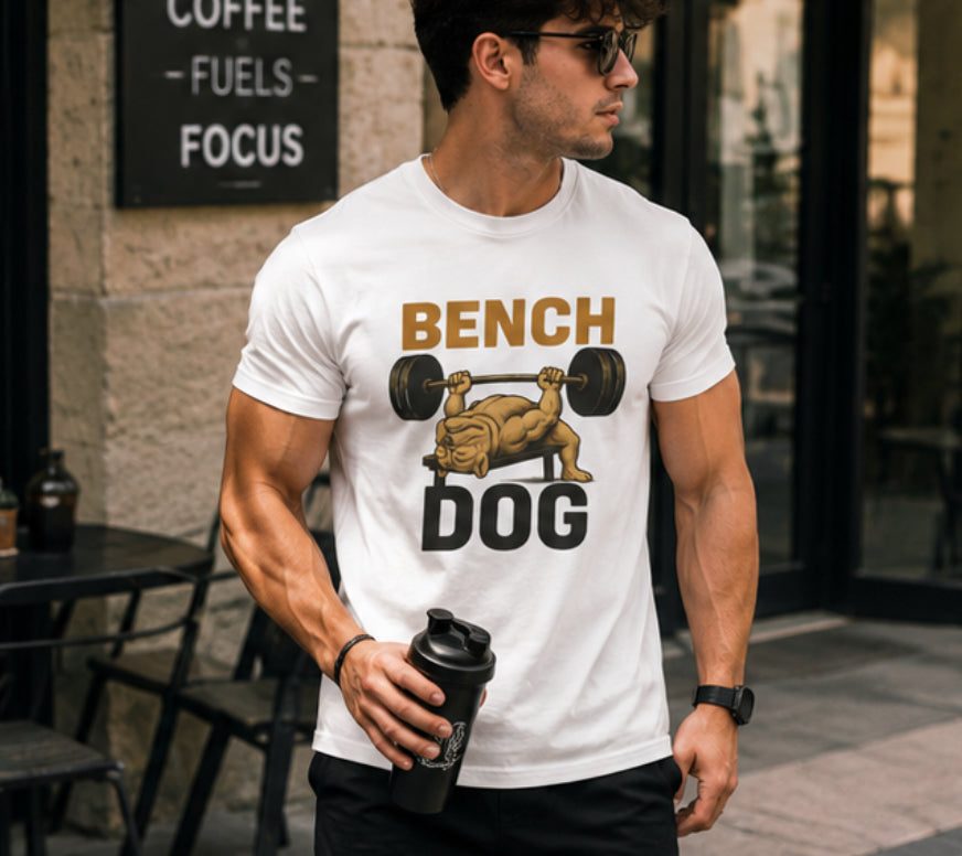 Bench Press Dog T-Shirt