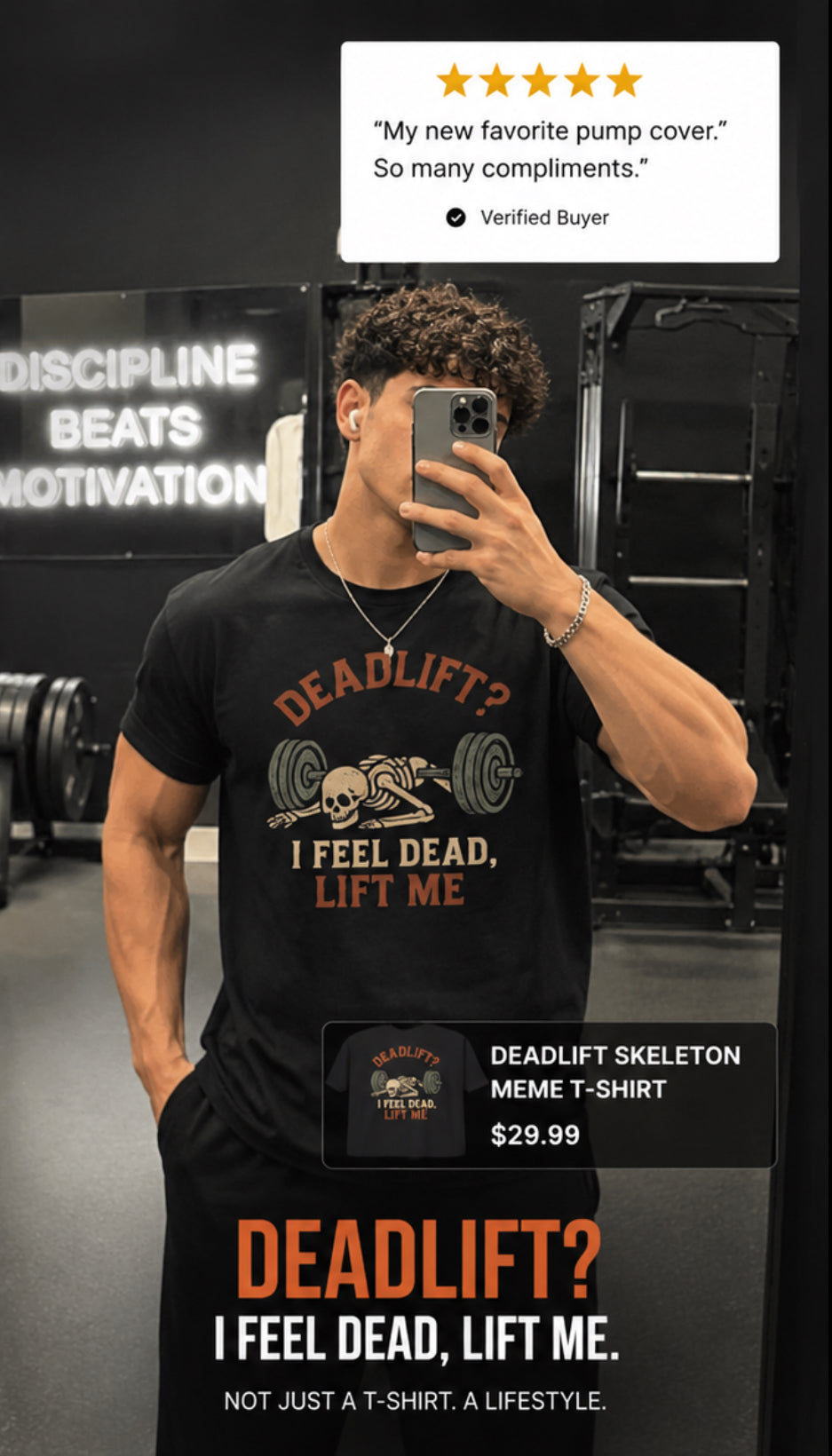 Deadlift Skeleton Meme T-Shirt