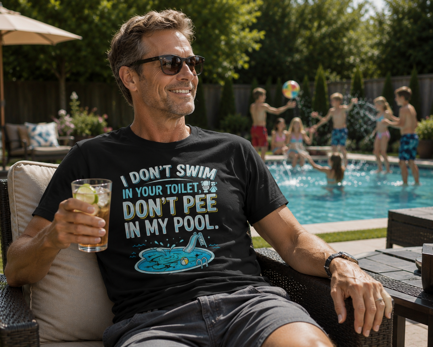 “I Don’t Swim in Your Toilet, Don’t Pee in My Pool” T-Shirt
