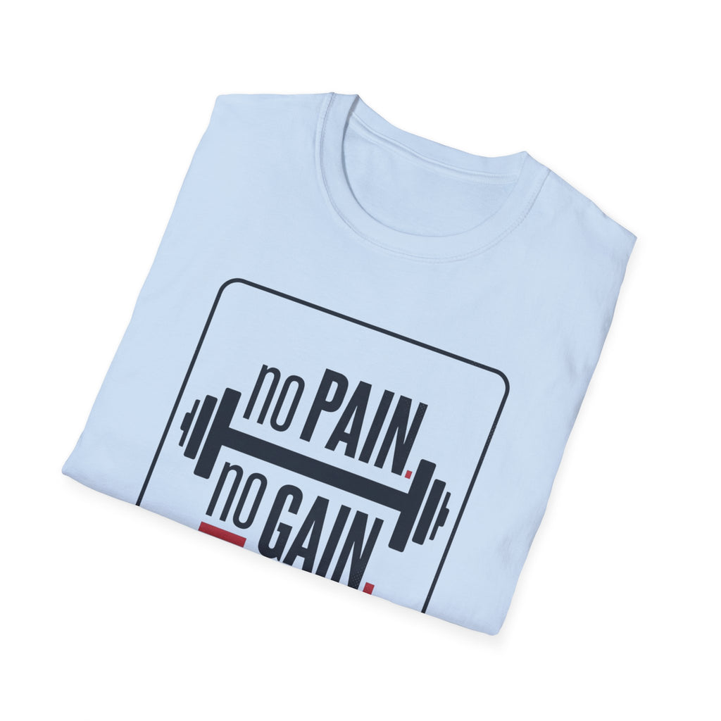 No Pain No Gain Barbell T-Shirt — Motivational Gym Fitness Tee