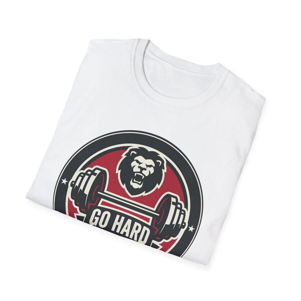 T-Shirt — 'Go Hard or Just Don't Go' Lion Barbell Gym Tee