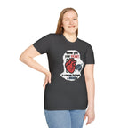 Never Give Your Heart to Someone Who Needs a Brain T-Shirt — Funny Heart vs Brain Graphic Tee