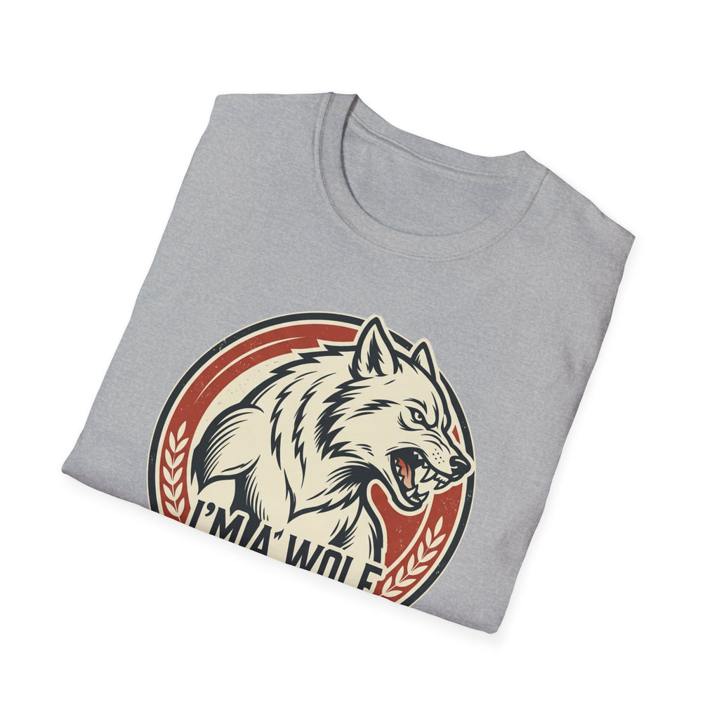 Wolf Graphic T-Shirt — Retro 'I'm a Wolf I Eat Dogs' Novelty Tee
