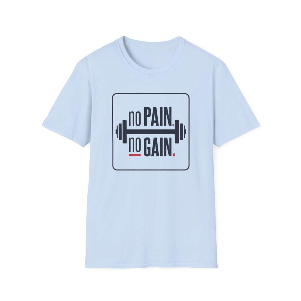 No Pain No Gain Barbell T-Shirt — Motivational Gym Fitness Tee