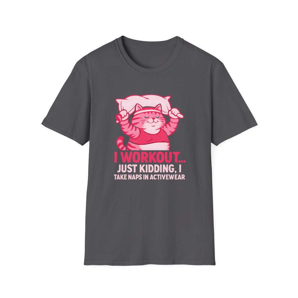 Napping Cat in Activewear T-Shirt
