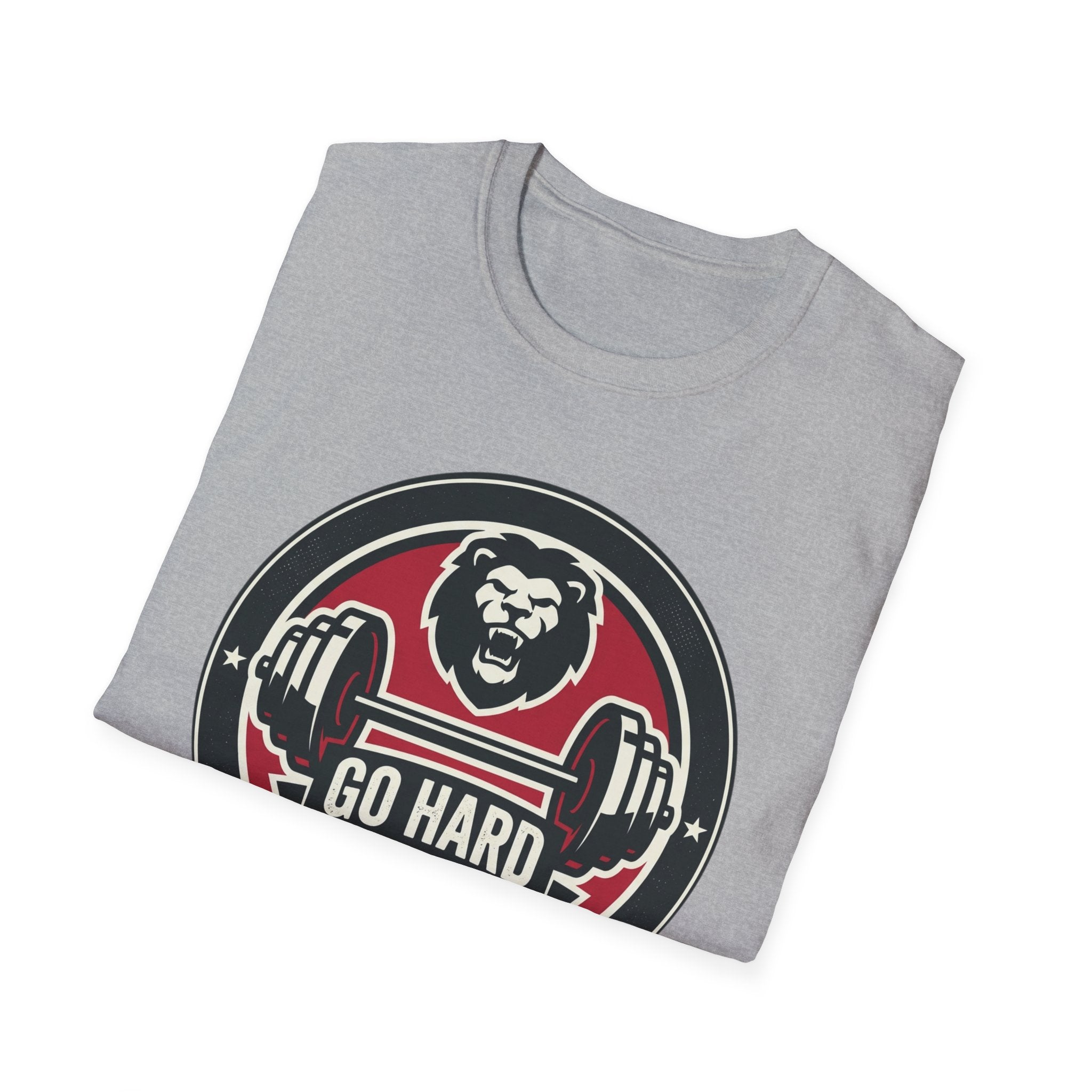 T-Shirt — 'Go Hard or Just Don't Go' Lion Barbell Gym Tee