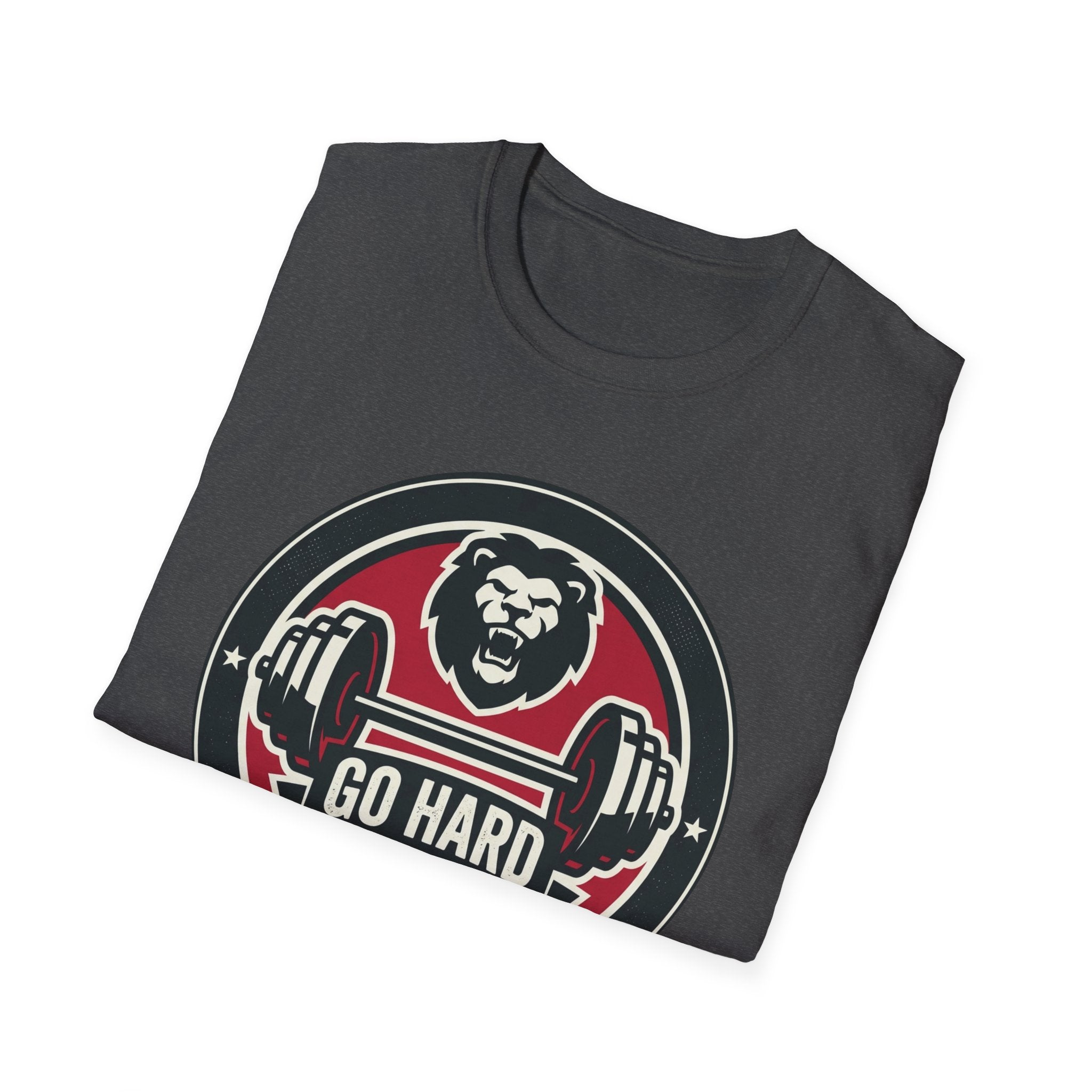T-Shirt — 'Go Hard or Just Don't Go' Lion Barbell Gym Tee