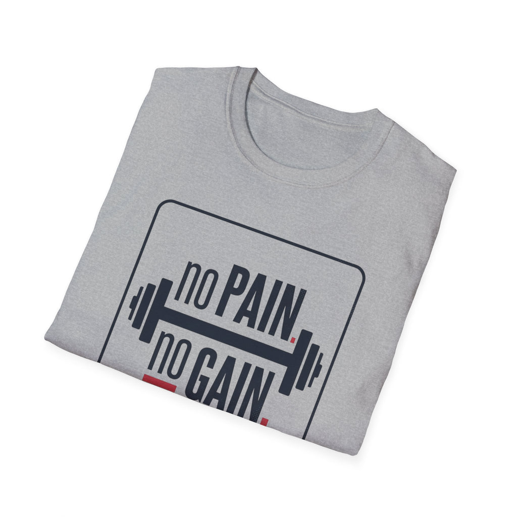 No Pain No Gain Barbell T-Shirt — Motivational Gym Fitness Tee