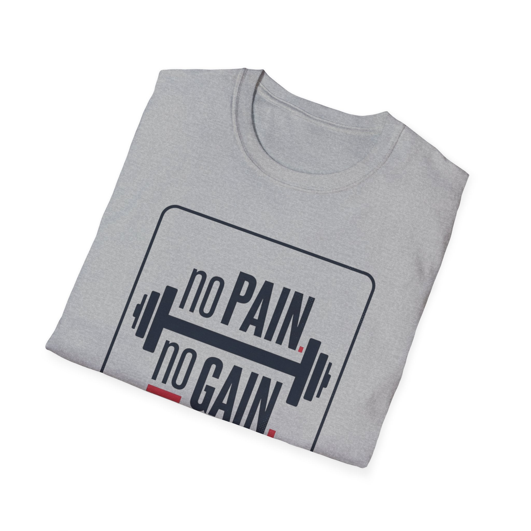 No Pain No Gain Barbell T-Shirt — Motivational Gym Fitness Tee