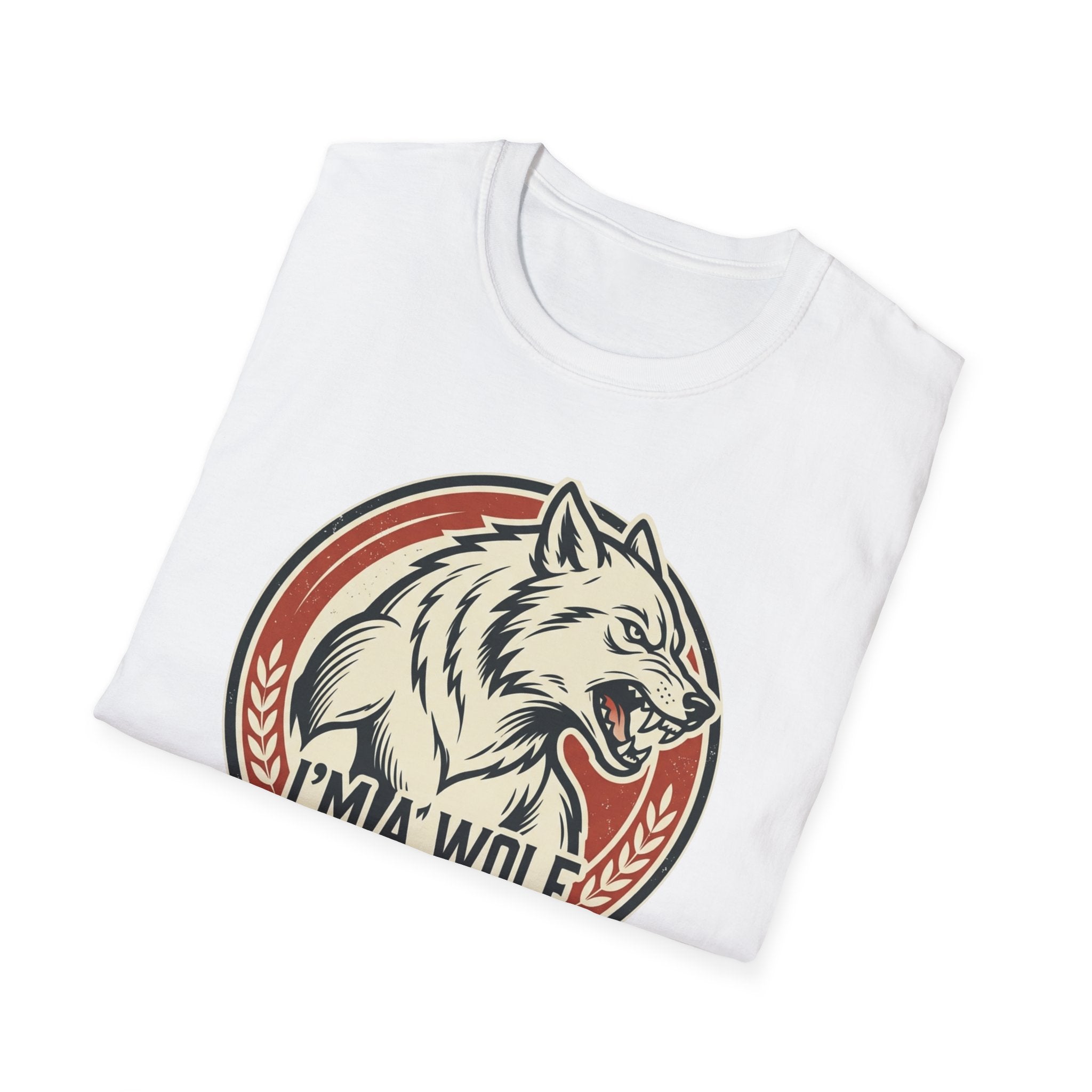 Wolf Graphic T-Shirt — Retro 'I'm a Wolf I Eat Dogs' Novelty Tee