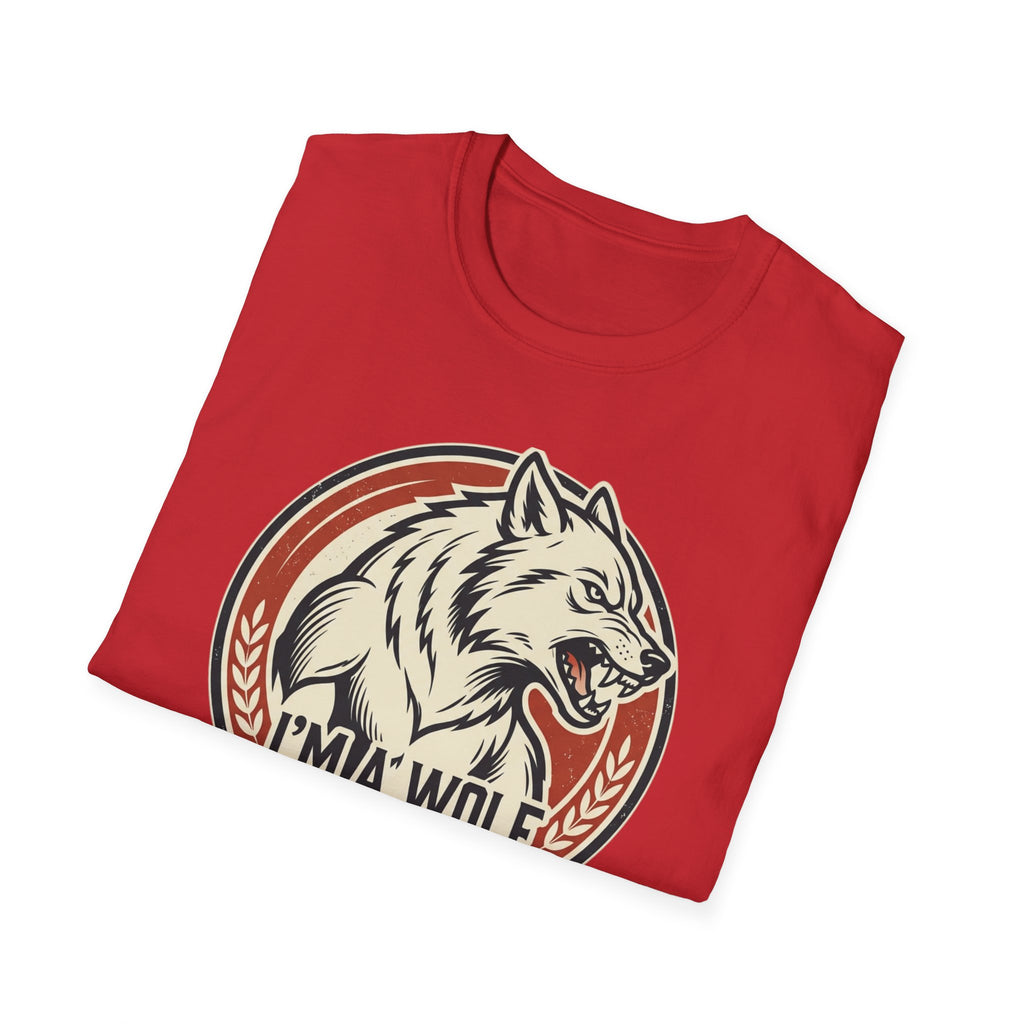 Wolf Graphic T-Shirt — Retro 'I'm a Wolf I Eat Dogs' Novelty Tee