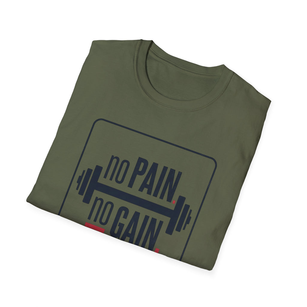 No Pain No Gain Barbell T-Shirt — Motivational Gym Fitness Tee